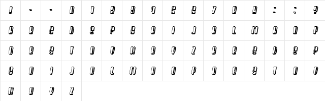 President Condensed Italic Character Map President Condensed Italic Character Map