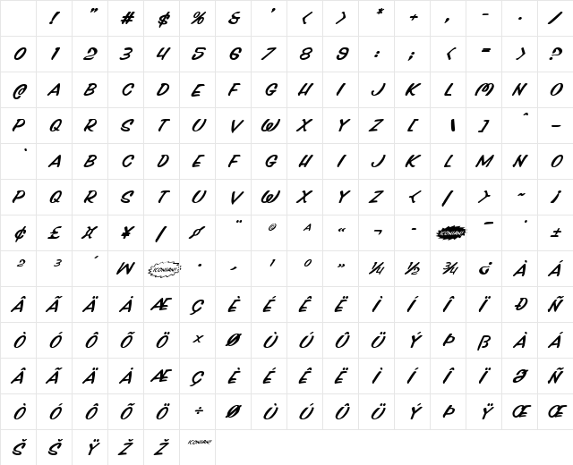 Press Darling Expanded Italic Expanded Italic Character Map Press Darling Expanded Italic Expanded Italic Character Map