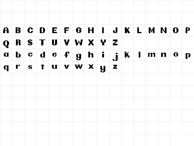 Pretendo Regular Character Map Pretendo Regular Character Map