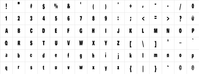 Prick Regular Character Map Prick Regular Character Map