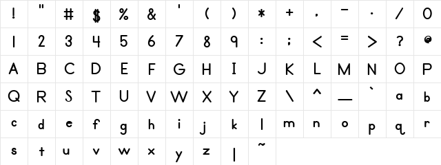 Primer Print Bold Character Map Primer Print Bold Character Map