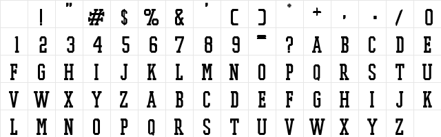 PROMESH Regular Character Map PROMESH Regular Character Map