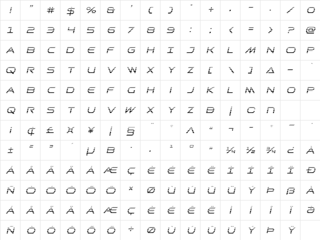 Promethean Gradient Italic Italic Character Map Promethean Gradient Italic Italic Character Map