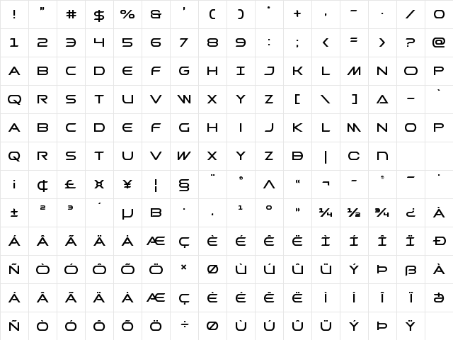Promethean Regular Character Map Promethean Regular Character Map