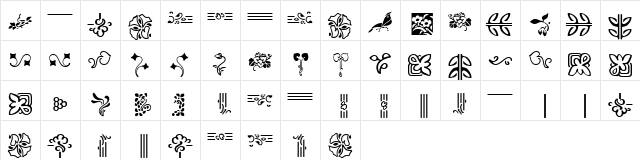 AuriolFlowers2 Roman Character Map