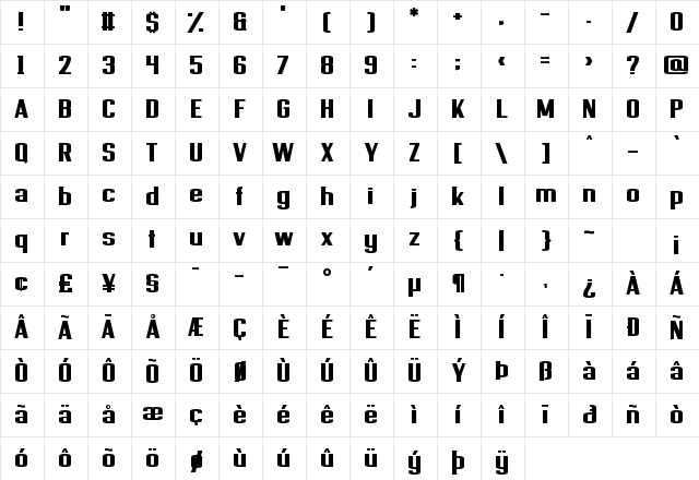 Provisionary Regular Character Map Provisionary Regular Character Map