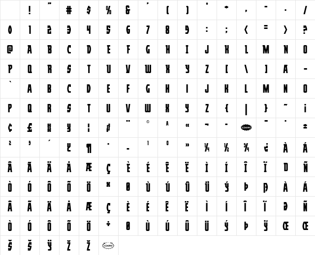 Prowler Regular Character Map Prowler Regular Character Map
