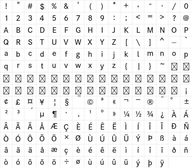 A P-OTF Shuei KakuGo Gin Std M Character Map