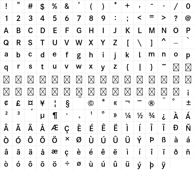 A P-OTF Shuei KakuGo Kin Std B Character Map