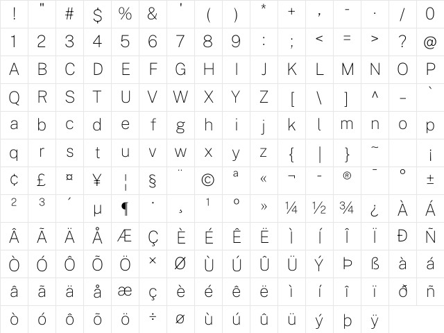 Public Sans Thin Regular Character Map Public Sans Thin Regular Character Map