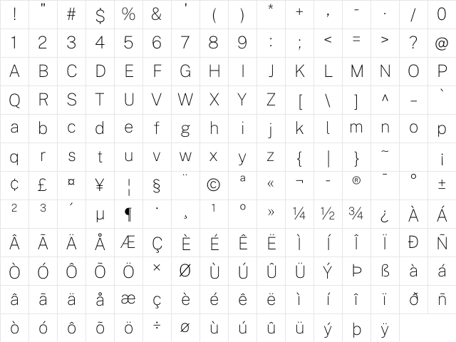 Public Sans Thin Regular Character Map Public Sans Thin Regular Character Map