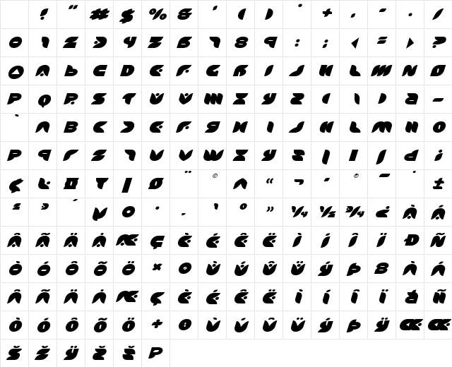 Puff Angel Expanded Italic Expanded Italic Character Map Puff Angel Expanded Italic Expanded Italic Character Map