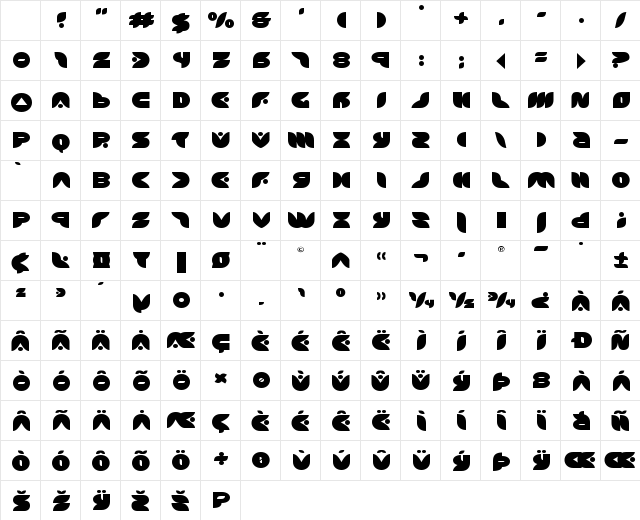 Puff Angel Expanded Character Map