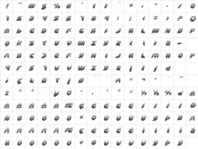 Puff Angel Gradient Italic Italic Character Map