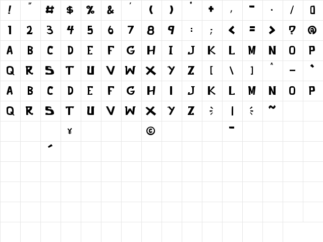 punch it PGS Regular Character Map