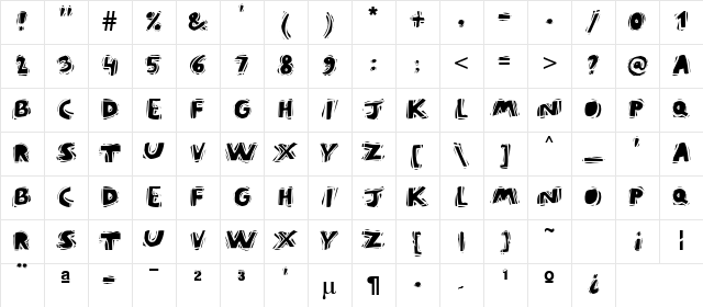 PuraVida Regular Character Map