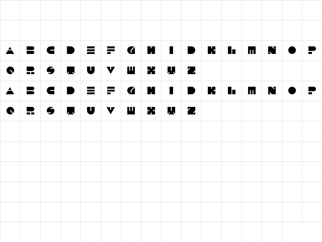 PUSH THE BUTTON Regular Character Map