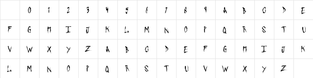 PushingSticks Regular Character Map PushingSticks Regular Character Map