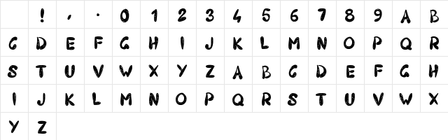 PW403 Medium Character Map