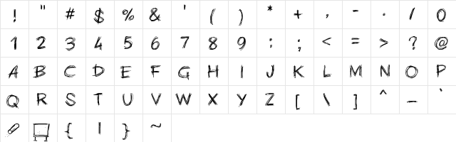 PWChalk Medium Character Map