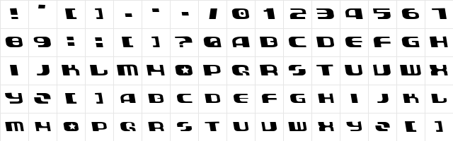 AuroraDevil Bold Character Map