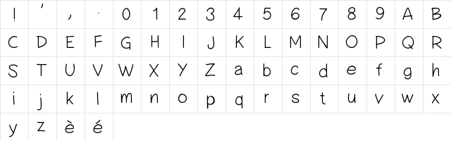 PWSimpleHandwriting Medium Character Map