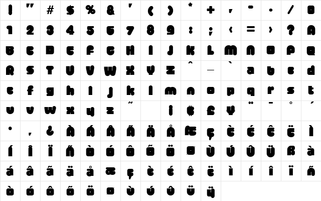 Mr Big SF Regular Character Map Mr Big SF Regular Character Map