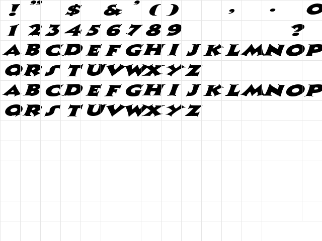Mr. Niceguy 1 Italic Character Map