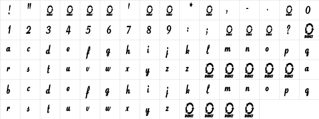 MrsNasty Regular Character Map