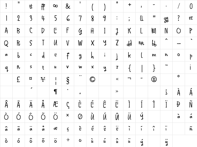 Qwipstik Regular Character Map Qwipstik Regular Character Map