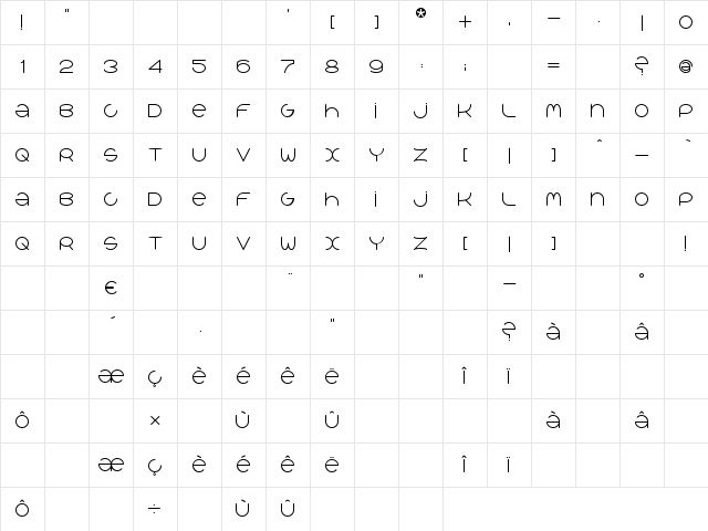 qr?alib Regular Character Map