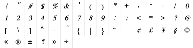 Mshtakan BoldOblique Character Map Mshtakan BoldOblique Character Map