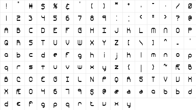 Quacksalver BRK Normal Character Map
