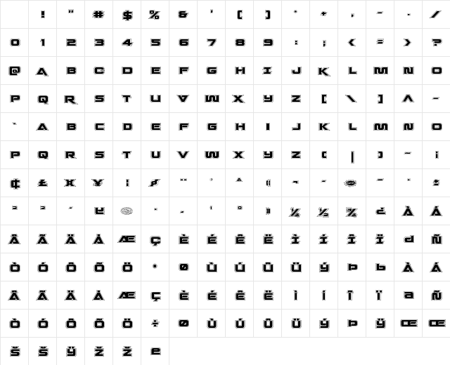 Quark Storm Academy Regular Character Map Quark Storm Academy Regular Character Map
