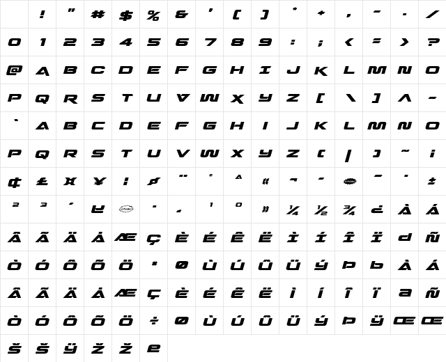 Quark Storm Expanded Italic Expanded Italic Character Map Quark Storm Expanded Italic Expanded Italic Character Map