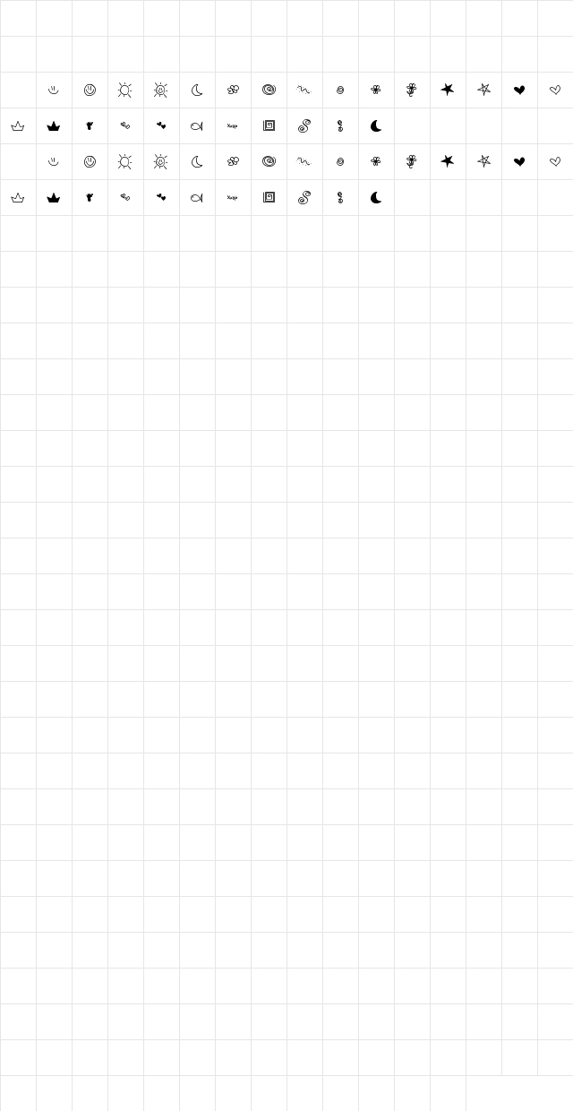 MTF Doodle Regular Character Map MTF Doodle Regular Character Map