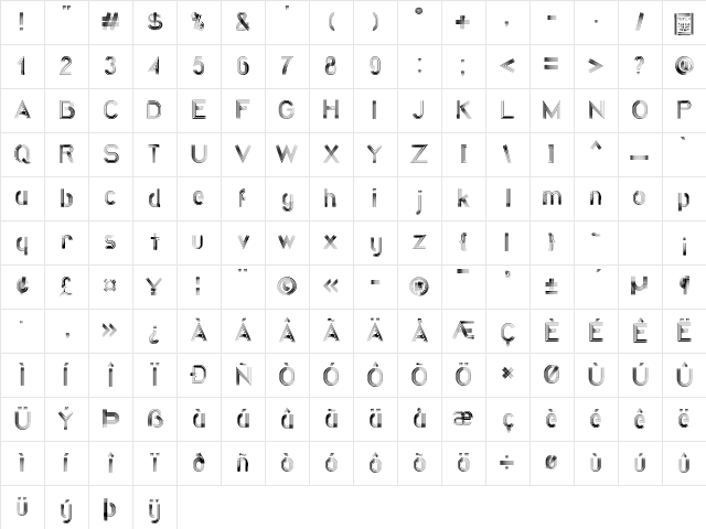 Quatroline Regular Character Map