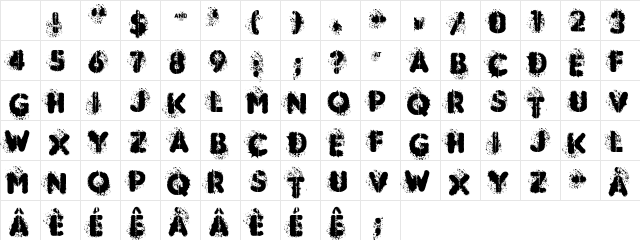 MUDSHAKE 83 Regular Character Map