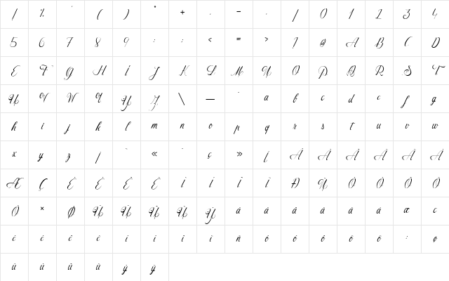 Question and Love Italic Character Map