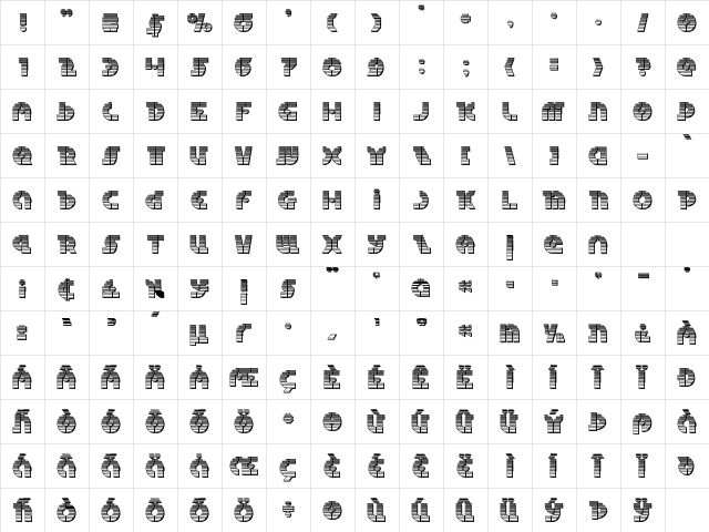 Questlok Chrome Regular Character Map