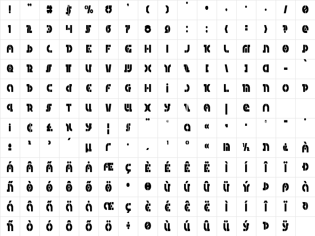 Questlok Condensed Condensed Character Map Questlok Condensed Condensed Character Map