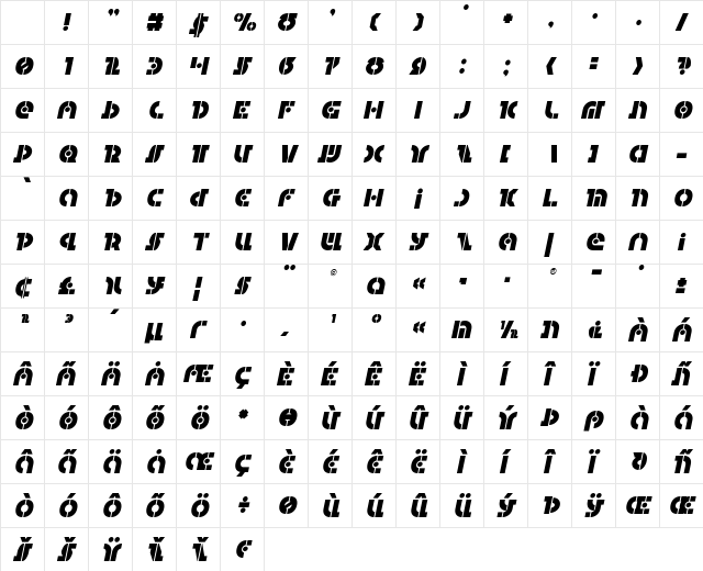 Questlok Italic Italic Character Map Questlok Italic Italic Character Map