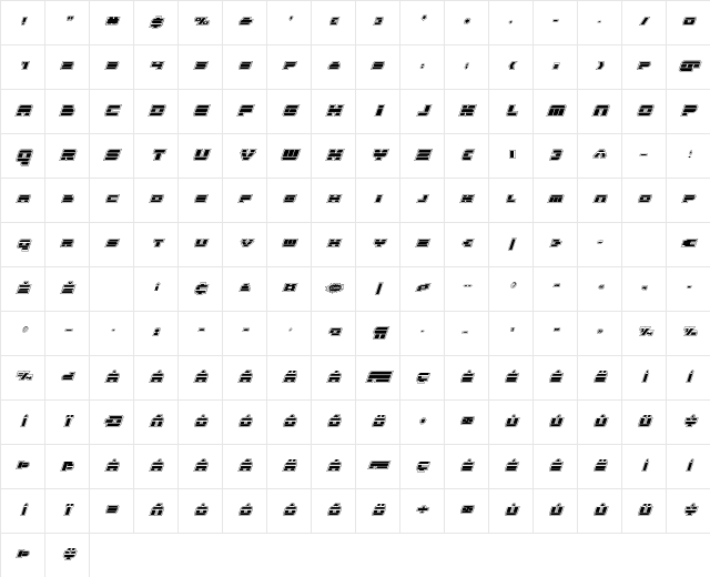 Quicken Academy Italic Italic Character Map