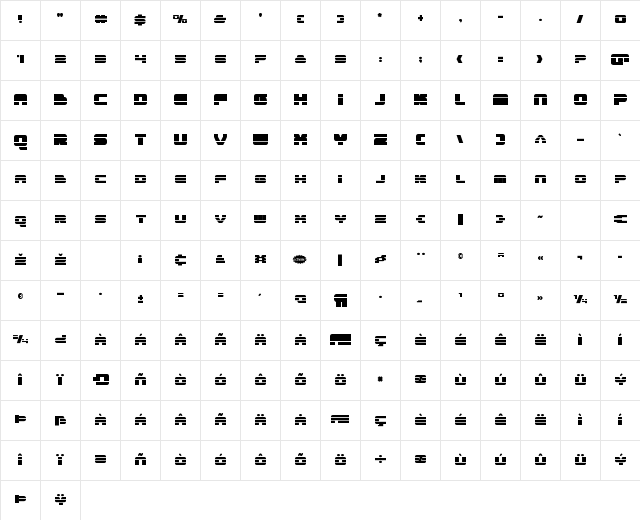 Quicken Regular Character Map