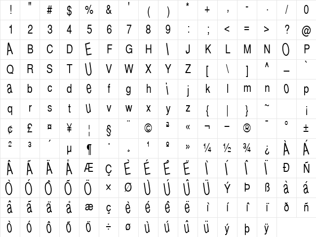QuickJump37 Regular Character Map