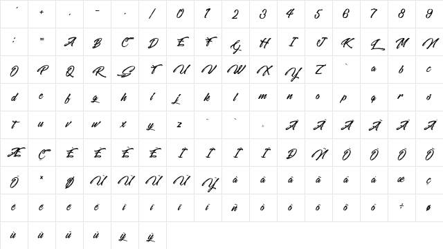 Quicksilver Regular Character Map
