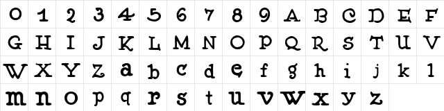 Muffy Regular Character Map