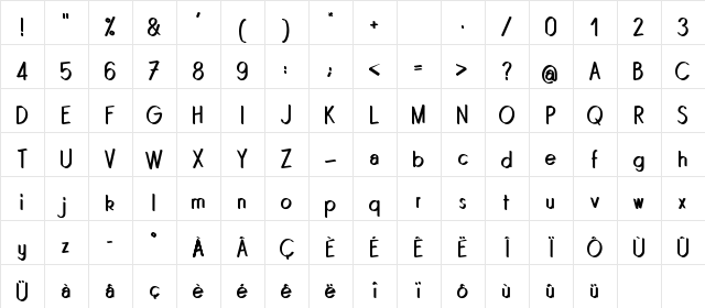 Quincaille Regular Character Map