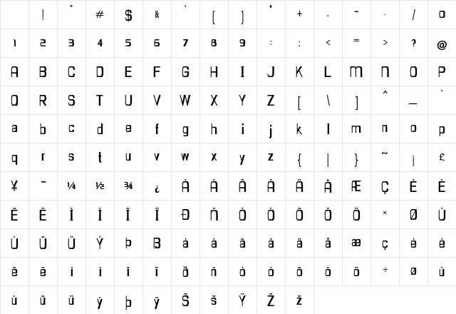 Quipple Bold Character Map Quipple Bold Character Map