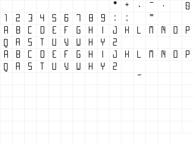 QUIWO LUSE TFB Regular Character Map